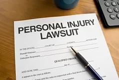Close-up of a hand marking a deadline on a calendar after a car accident