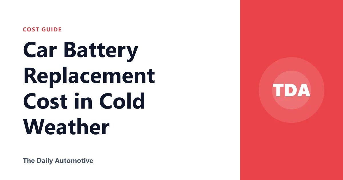 Car Battery Replacement Cost in Cold Weather