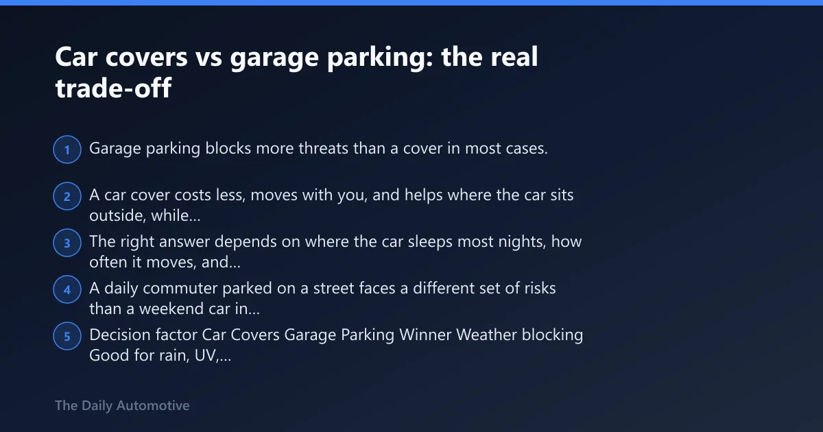 Steps: Car covers vs garage parking: the real trade-off