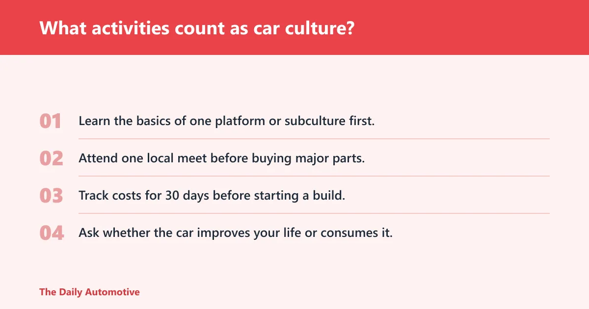 Steps: What activities count as car culture?