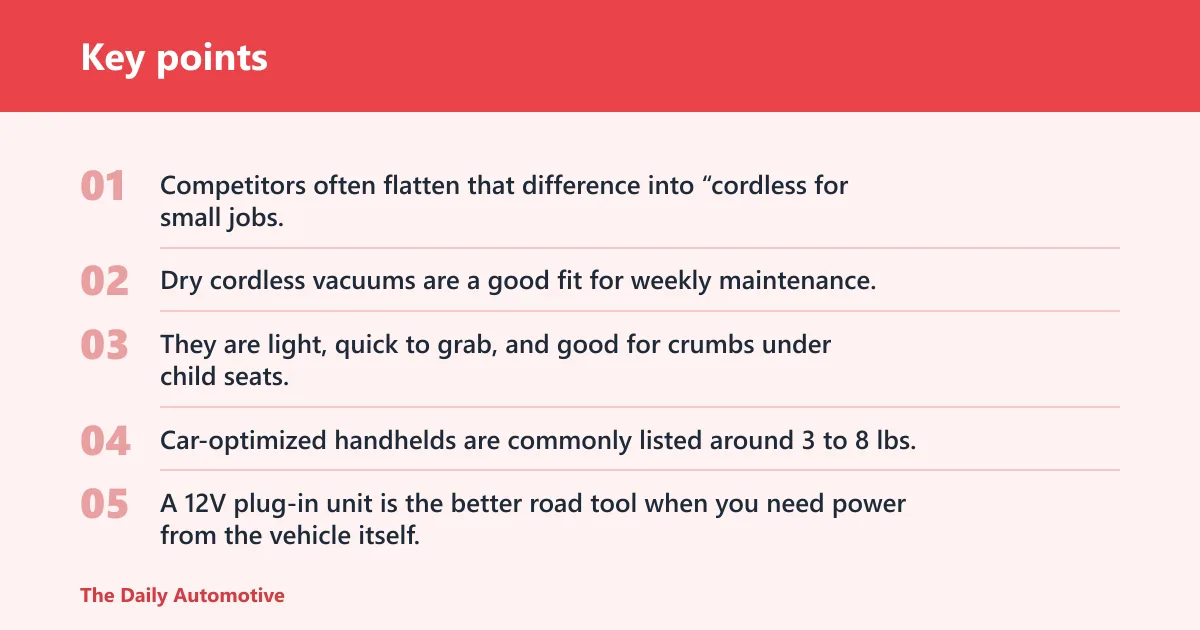 Key points: Why the vacuum type matters for car interiors