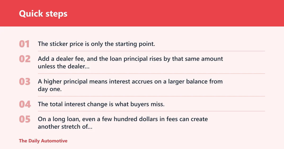 Quick steps: What dealer fees actually change