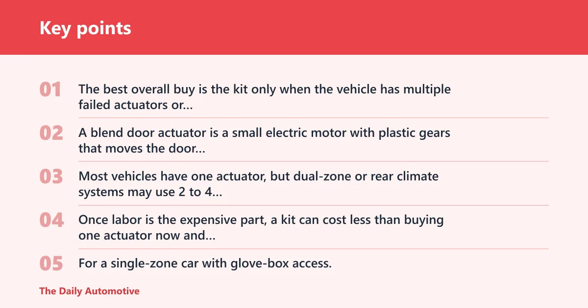 Key points: Car HVAC blend door actuator kit review: is it worth it?