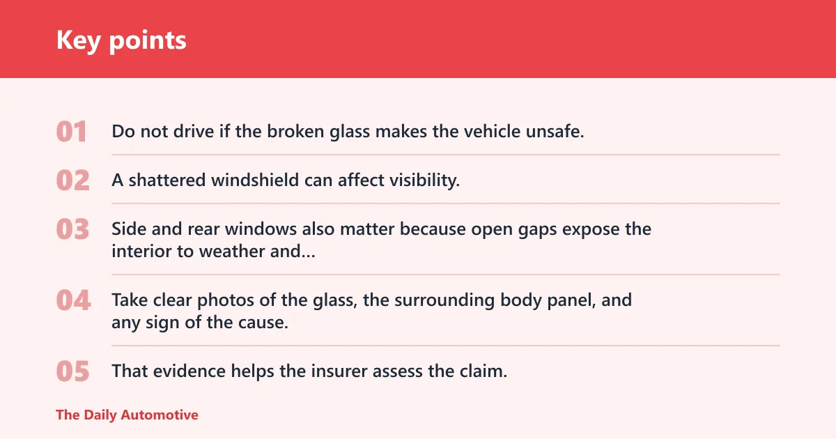 Key points: What to do right after the glass breaks