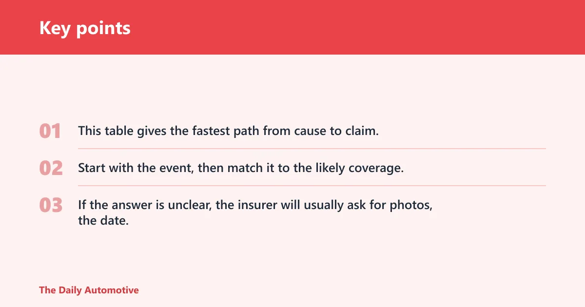 Key points: Dent coverage decision table