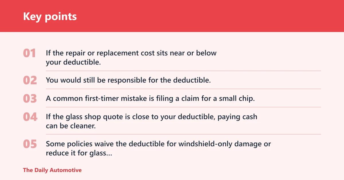 Key points: Windshield coverage and deductible rules