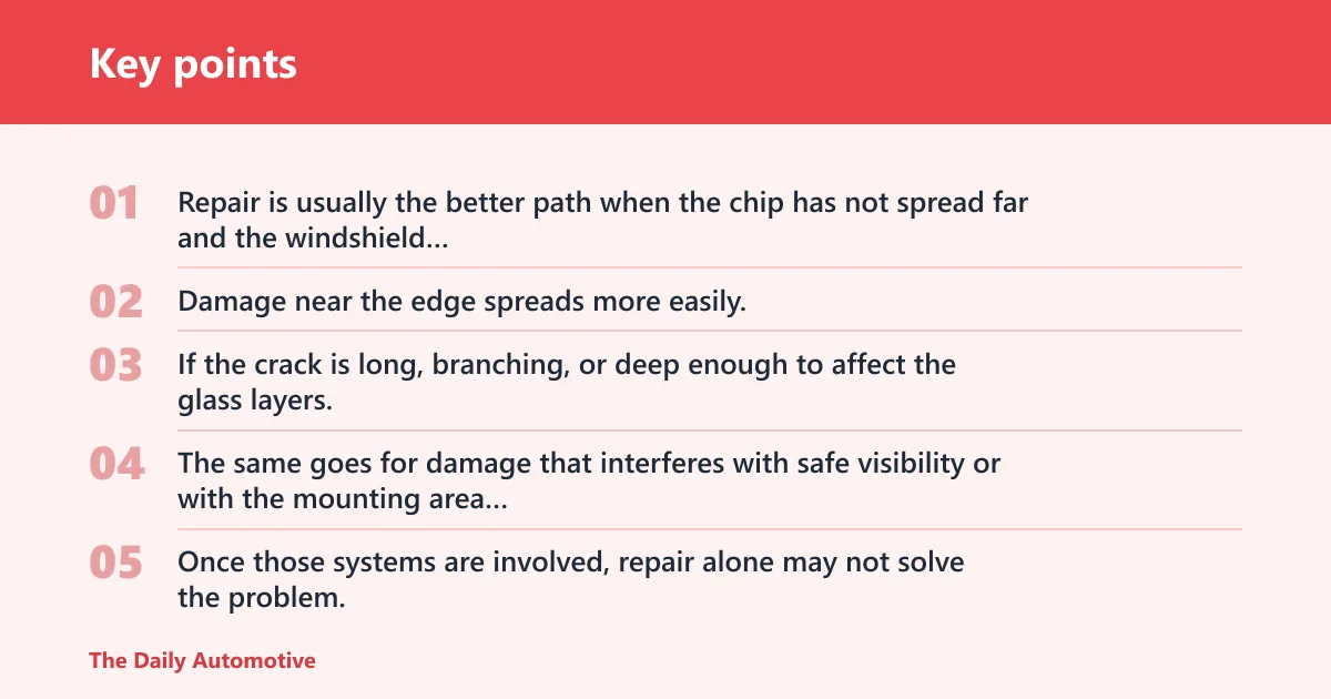 Key points: When can a chip be repaired?
