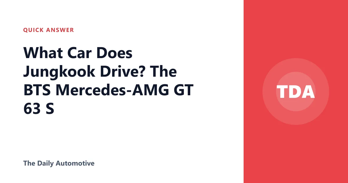 What Car Does Jungkook Drive? The BTS Mercedes-AMG GT 63 S