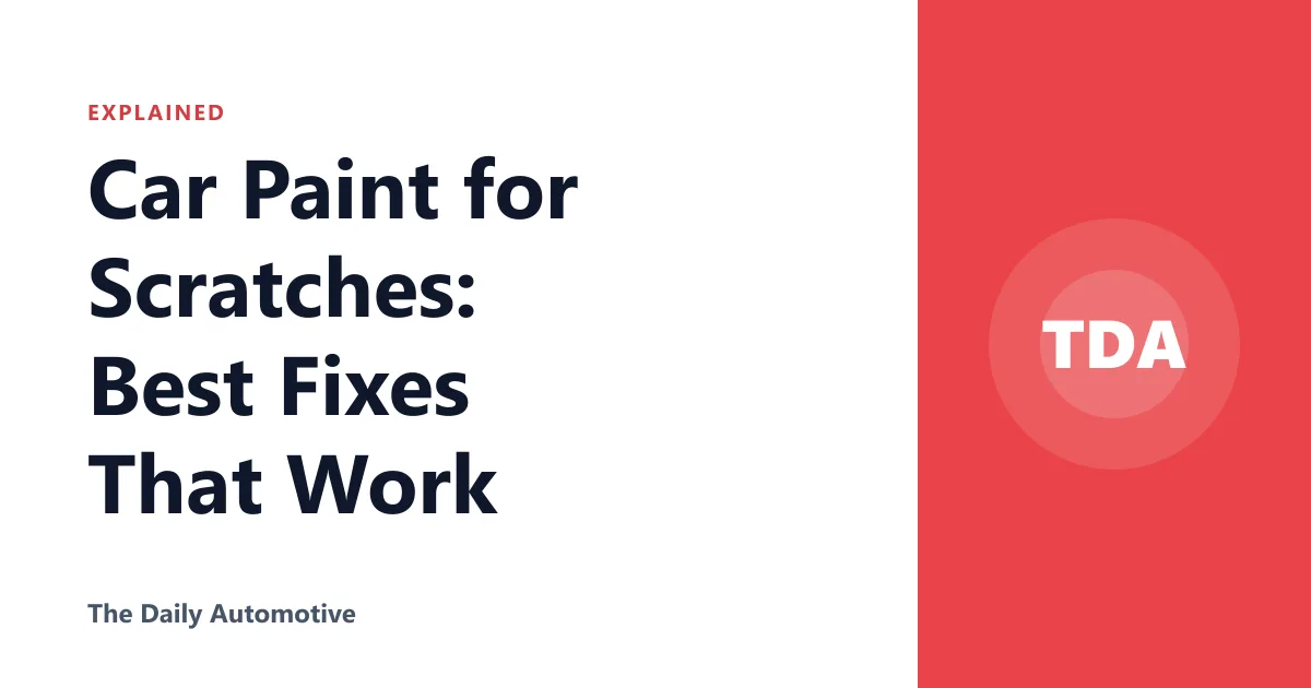 Car Paint for Scratches: Best Fixes That Work