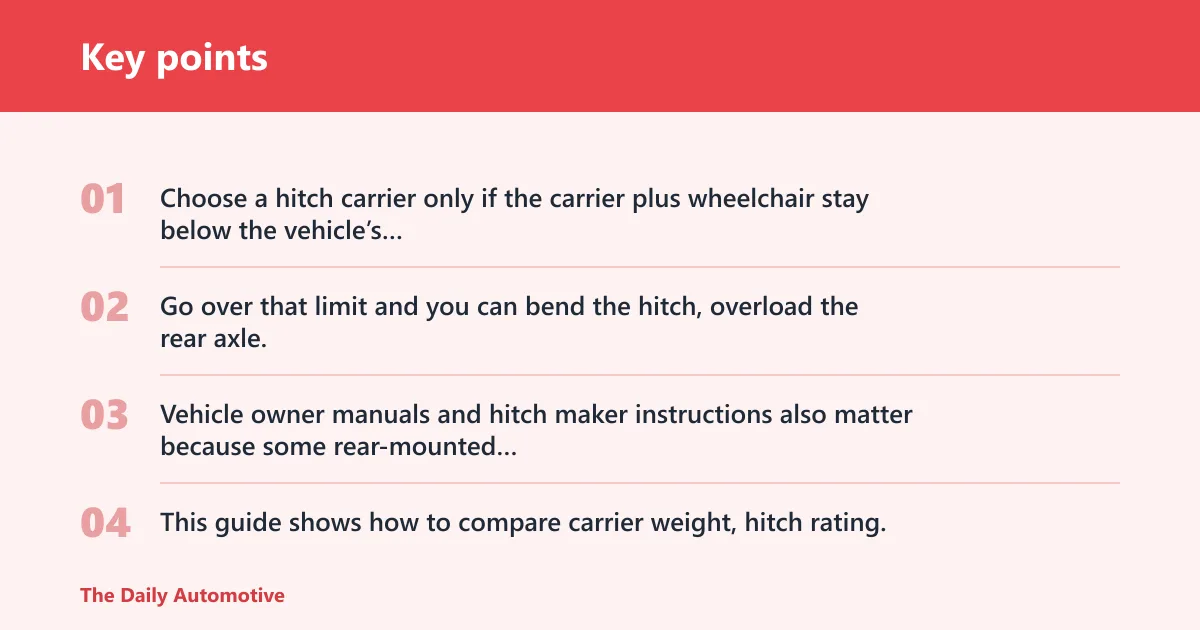Key points: Wheelchair carrier decision table