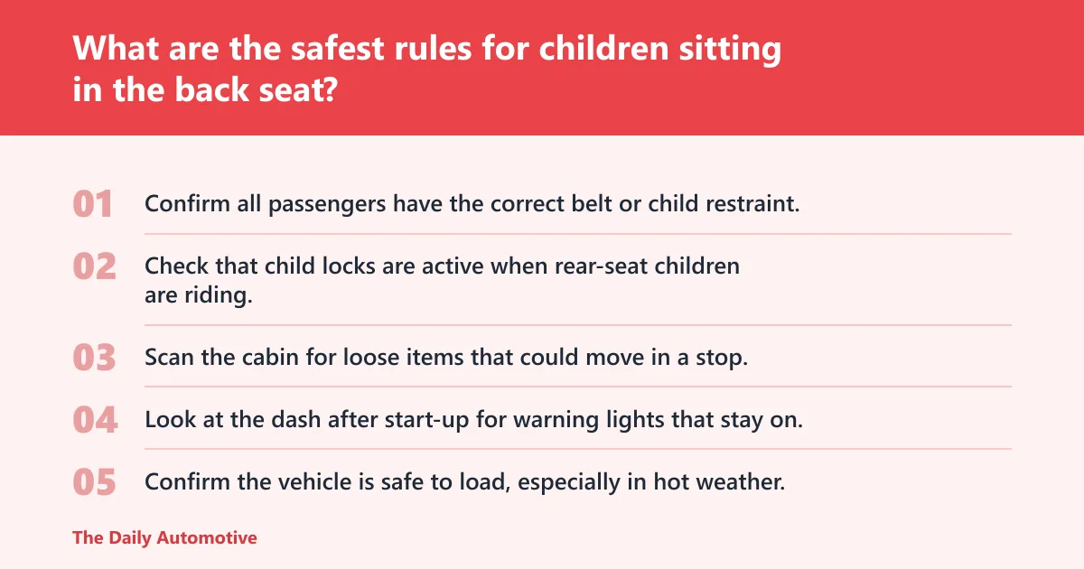 Steps: What are the safest rules for children sitting in the back seat?