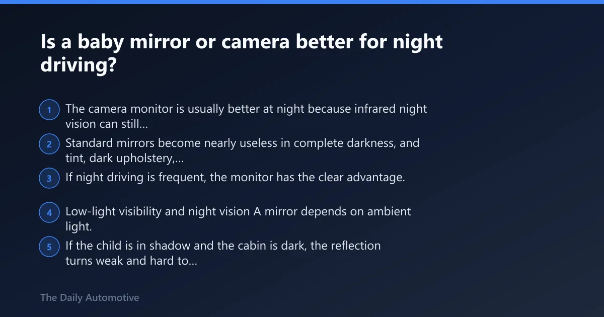 Steps: Is a baby mirror or camera better for night driving?