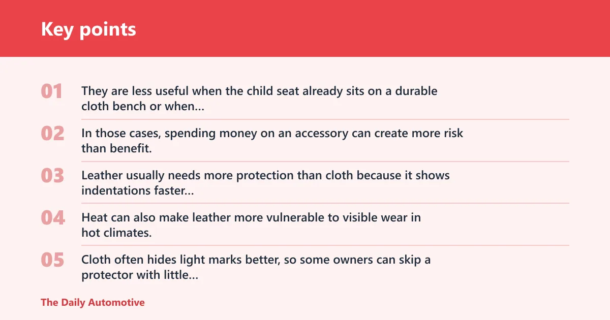 Key points: Why protect your car seats?