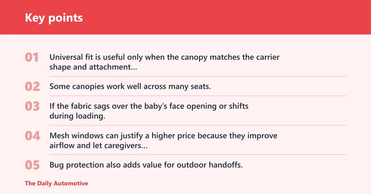 Key points: What does an infant car seat canopy cost?