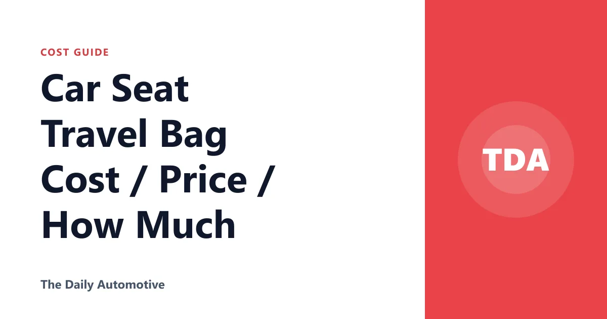 Car Seat Travel Bag Cost / Price / How Much
