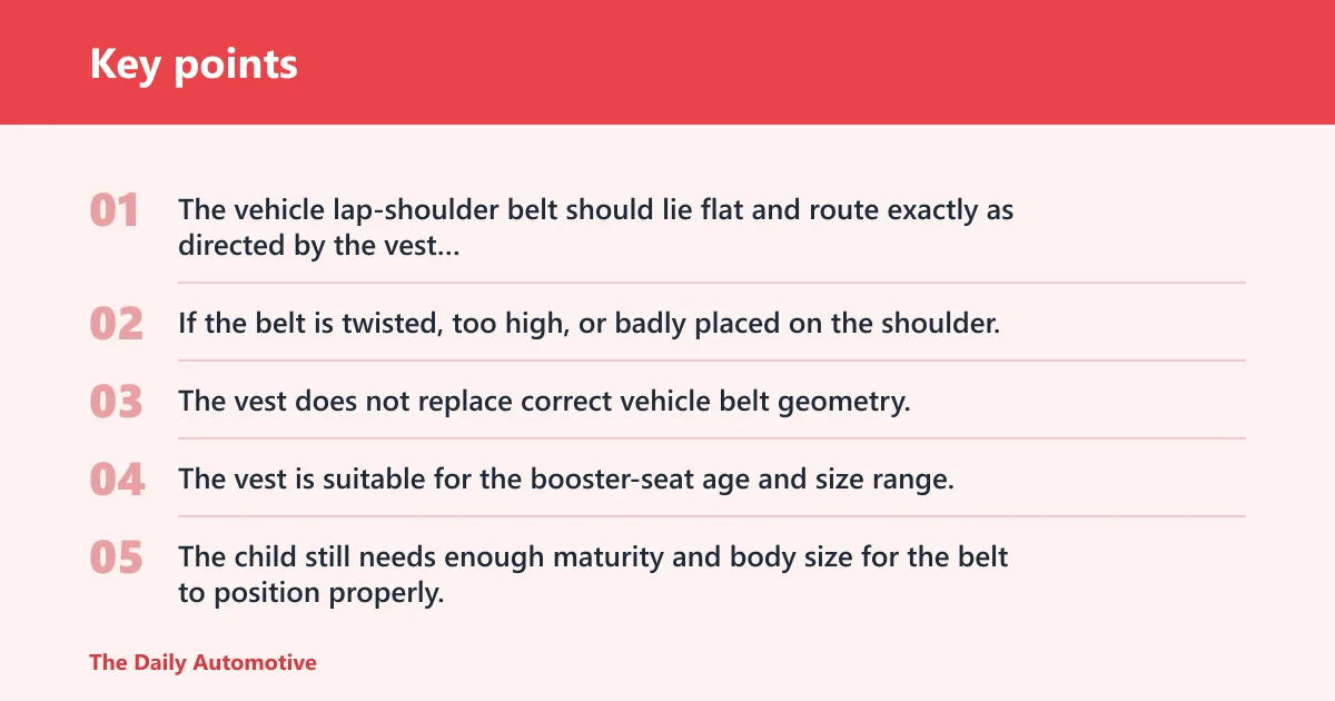 Key points: How the vest works with the vehicle belt