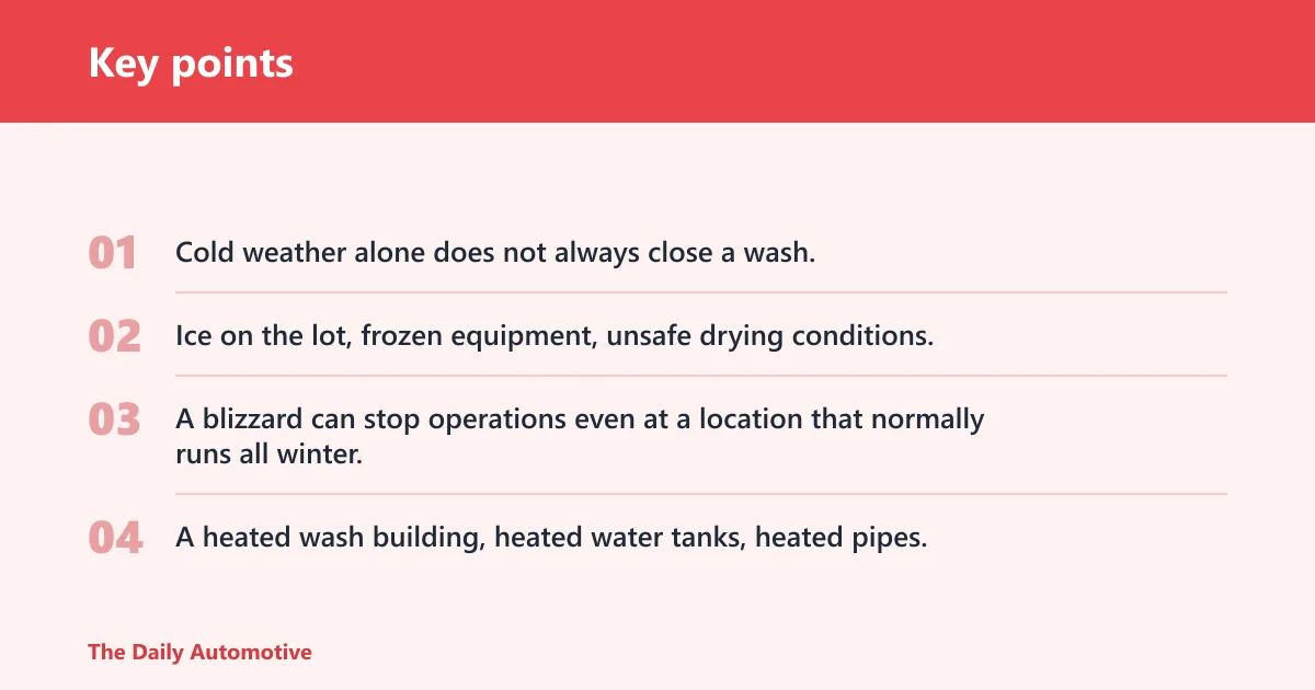 Key points: Are car washes open in winter?