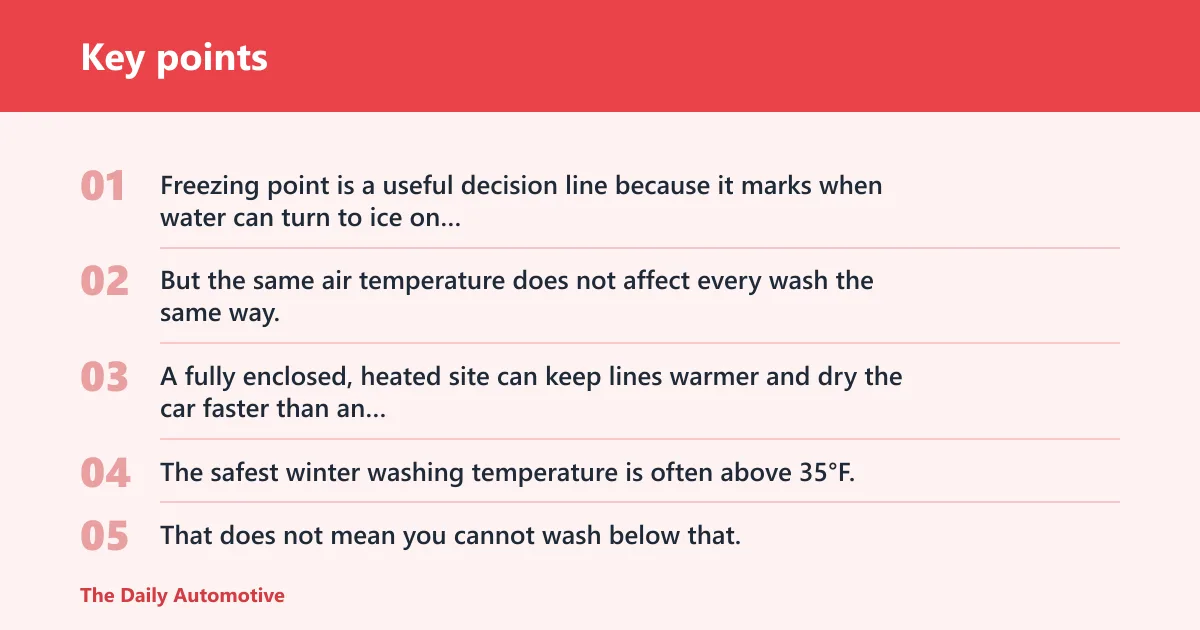 Key points: What temperature is too cold for a car wash?