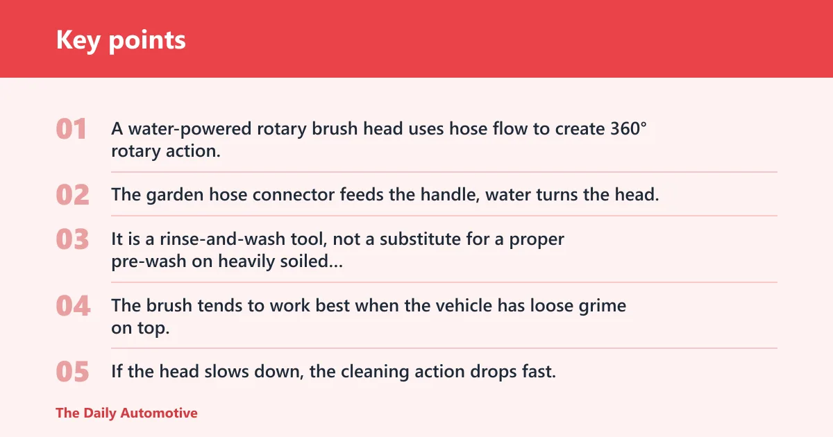 Key points: What a hose spin brush actually does