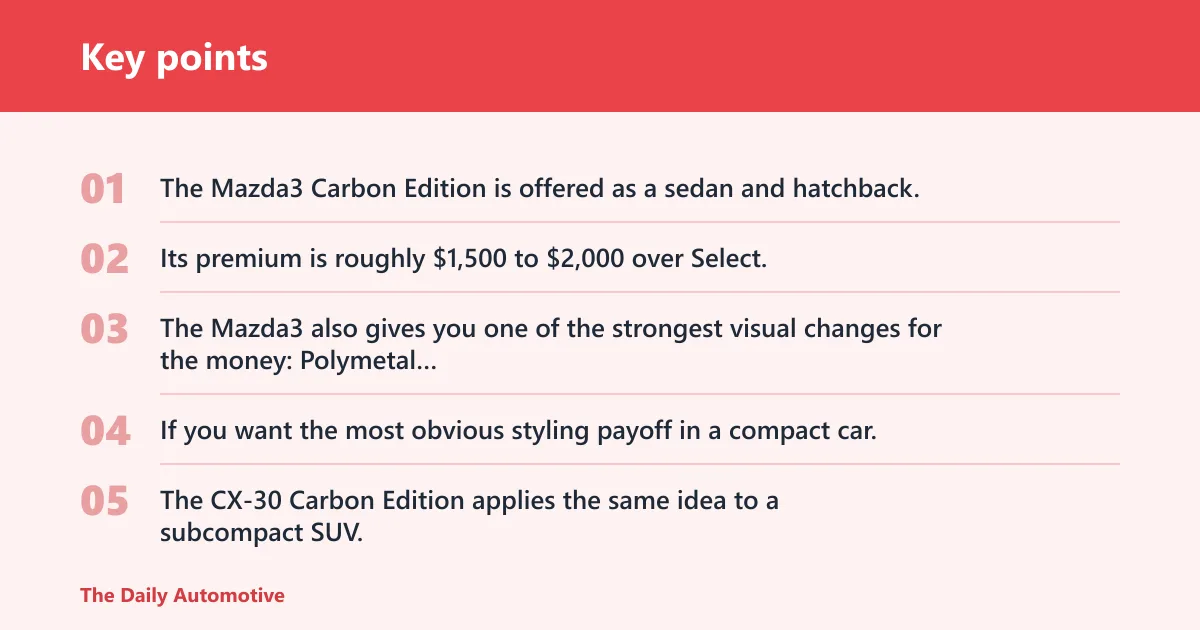 Key points: Carbon Edition models and premiums
