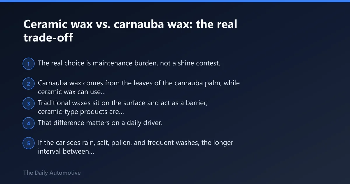 Steps: Ceramic wax vs. carnauba wax: the real trade-off