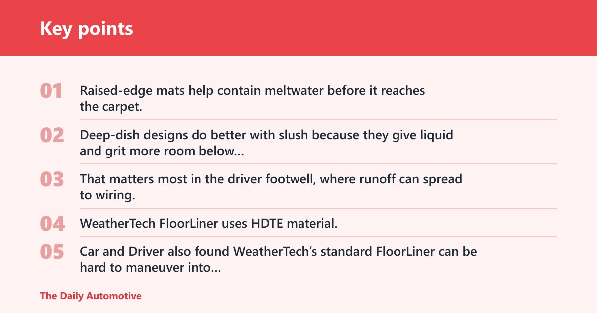 Key points: Which floor mats are best for snow, slush, and salt?