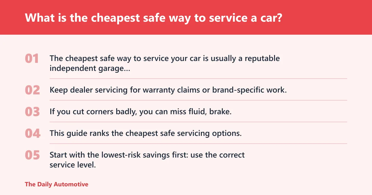 Steps: What is the cheapest safe way to service a car?