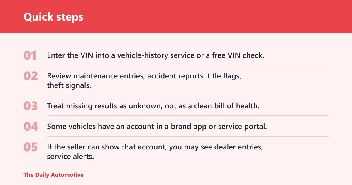 Quick steps: How do you check a car's service history online?
