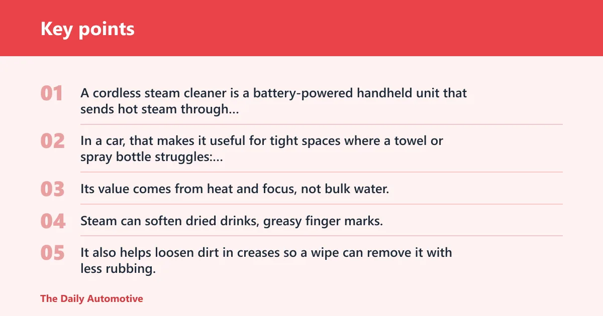 Key points: What a cordless steam cleaner does