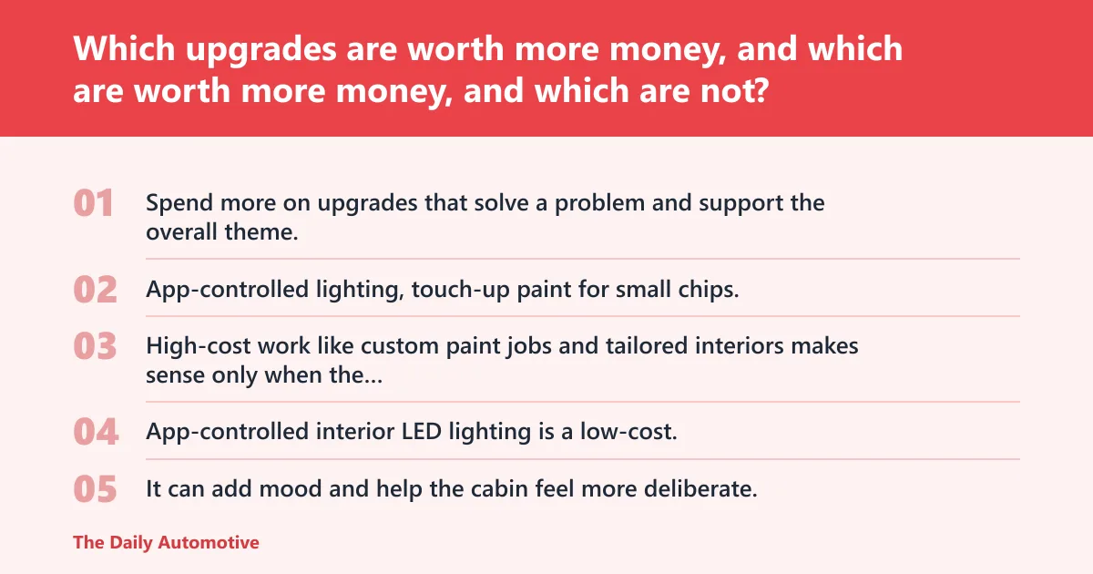 Steps: Which upgrades are worth more money, and which are not?
