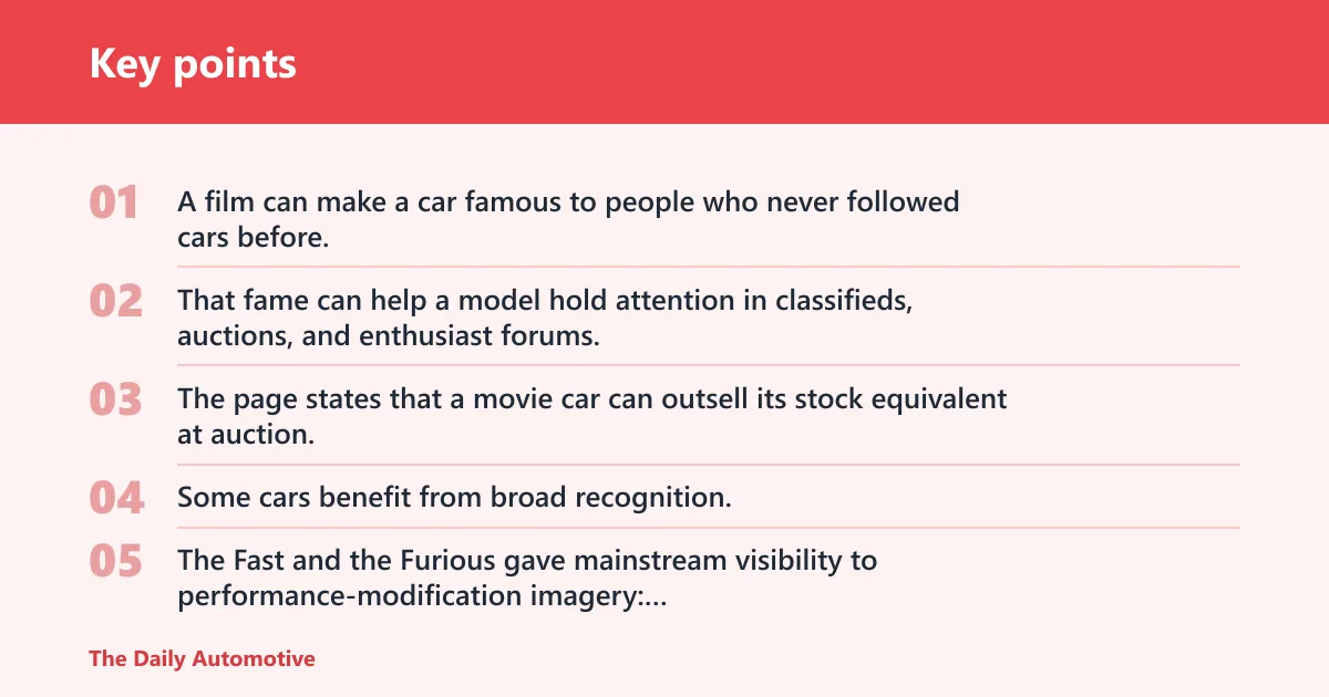 Key points: How do car movies influence car culture?
