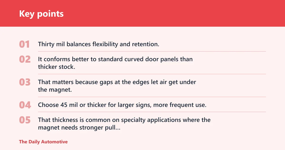 Key points: Magnet thickness and holding strength