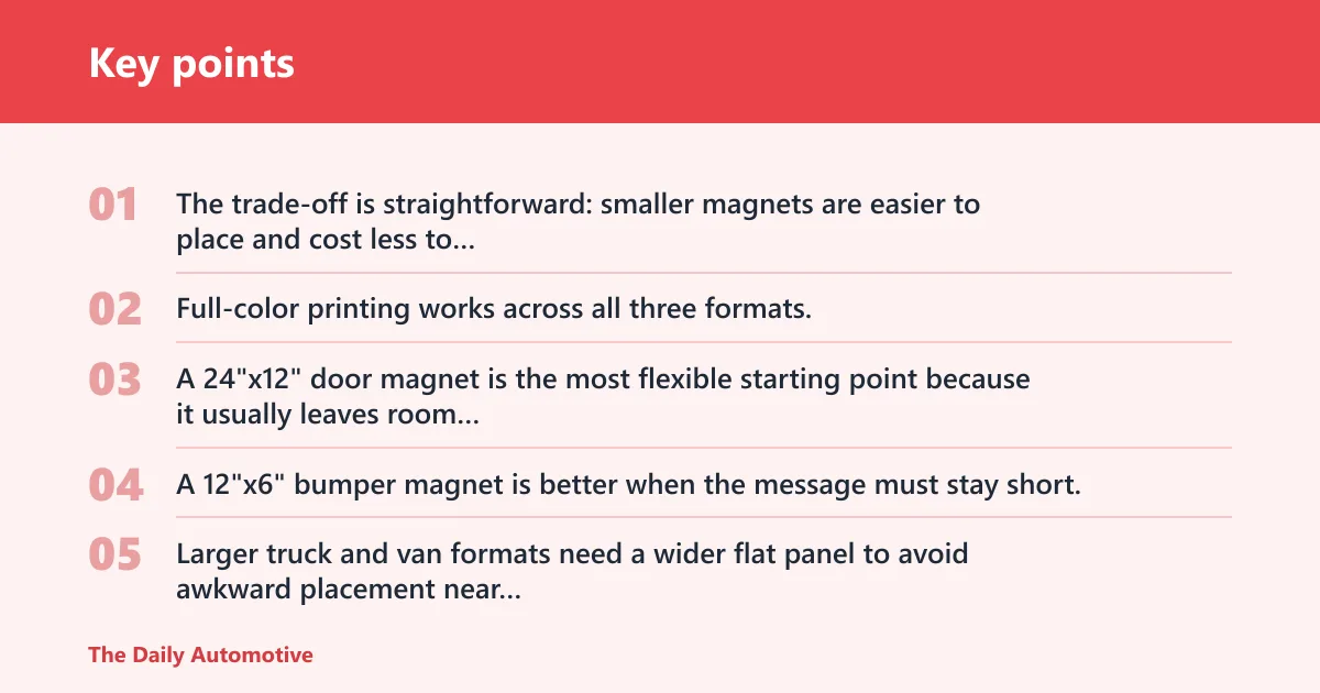 Key points: 3 full-color magnet options compared