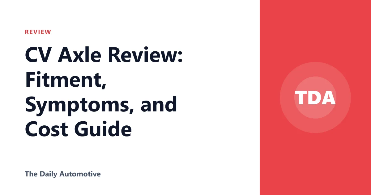 CV Axle Review: Fitment, Symptoms, and Cost Guide