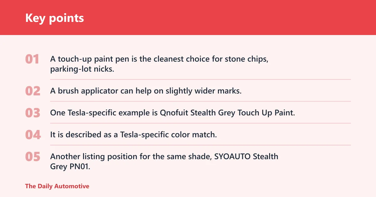 Key points: Best dark grey touch-up paint options