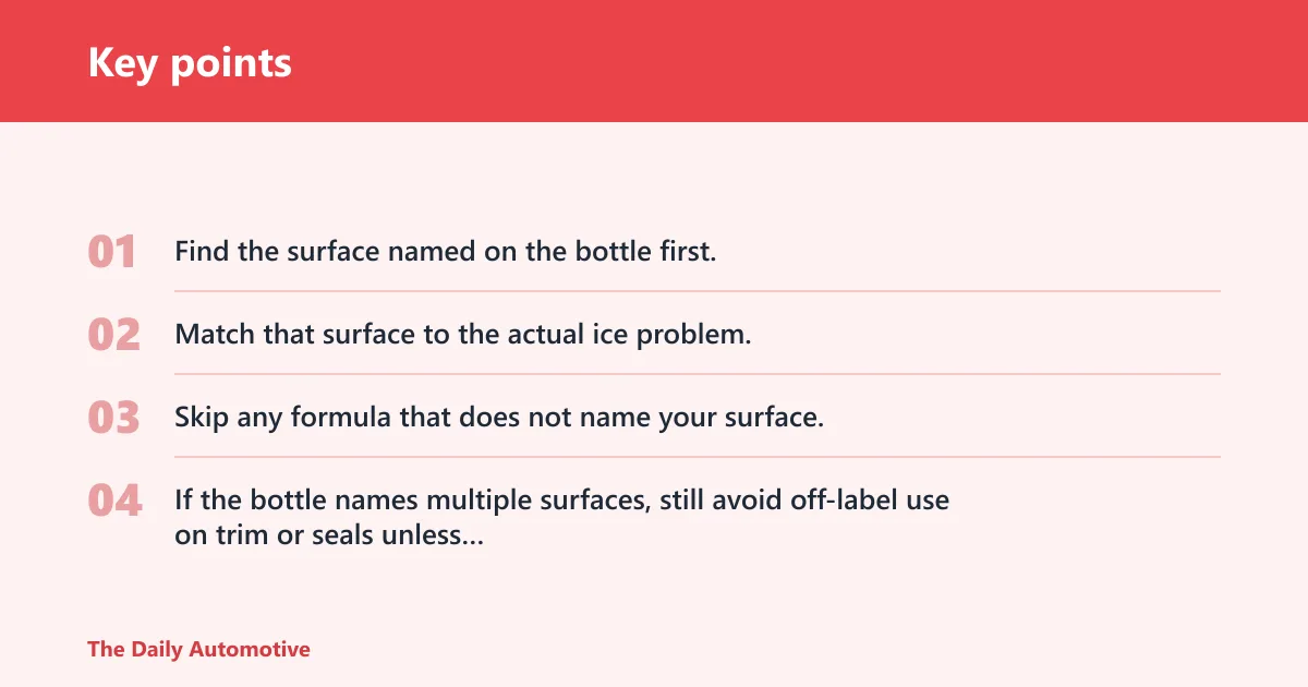 Key points: Windshield vs. lock de-icer