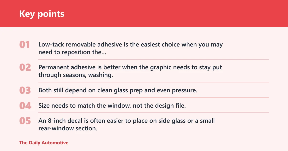 Key points: Windshield decal checklist