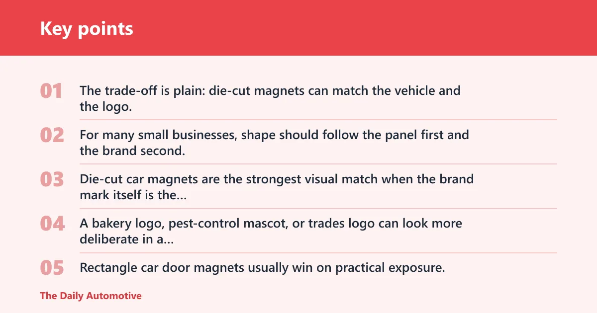 Key points: Die-cut car magnets vs other shapes