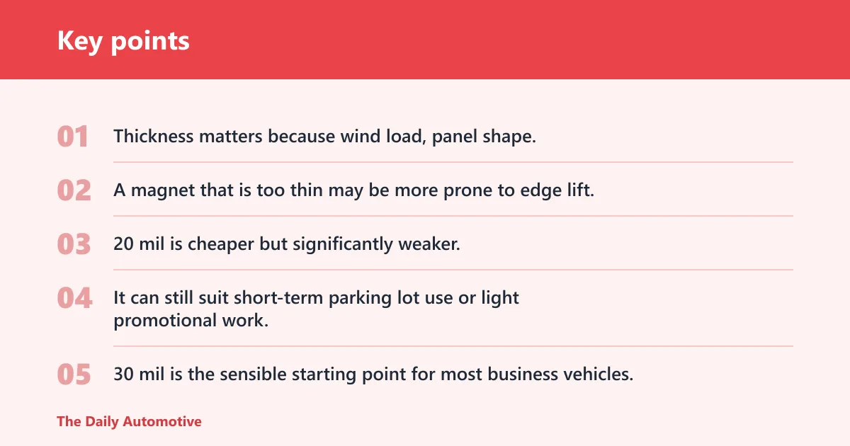 Key points: Why 30 mil matters for car magnets