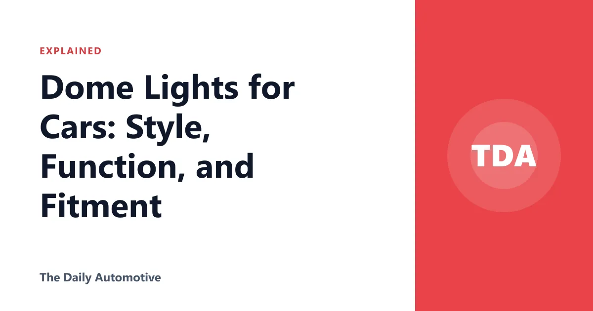 Dome Lights for Cars: Style, Function, and Fitment