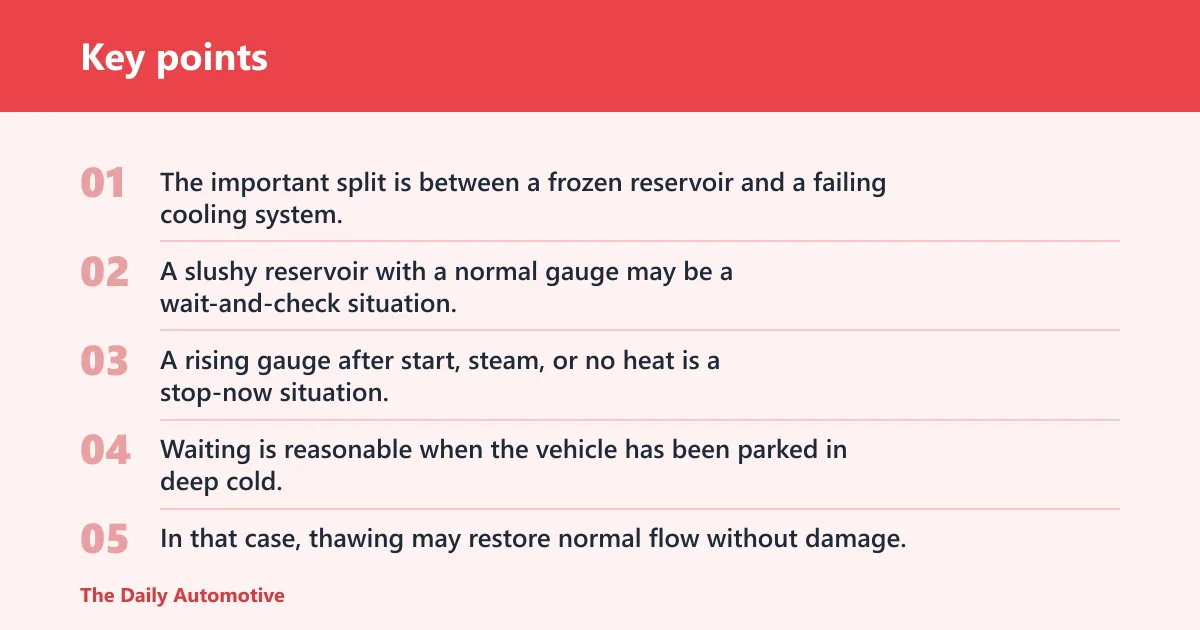 Key points: Can you drive with frozen coolant?