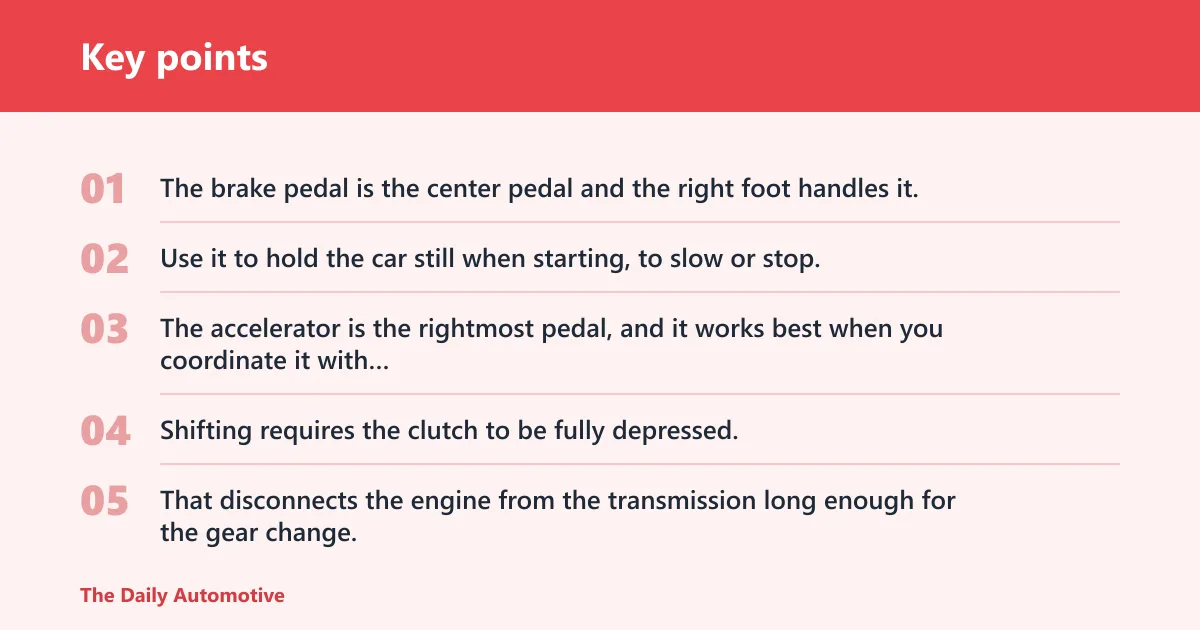 Key points: What the pedals do and where they sit