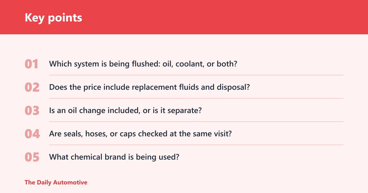 Key points: What does a full engine flush cost?