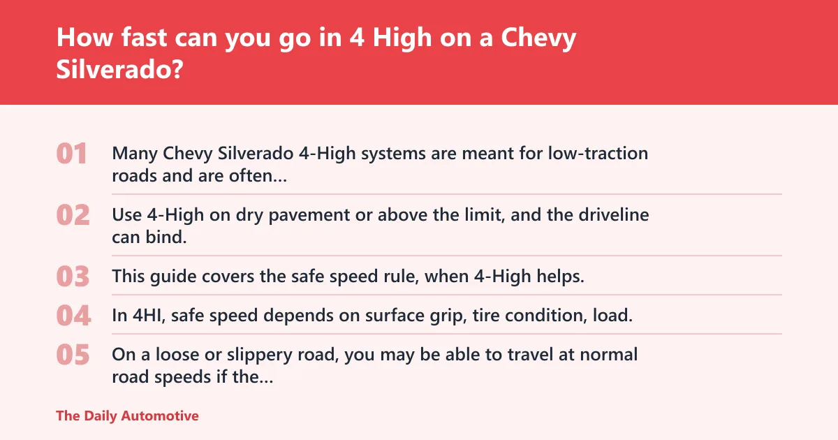 Steps: How fast can you go in 4 High on a Chevy Silverado?