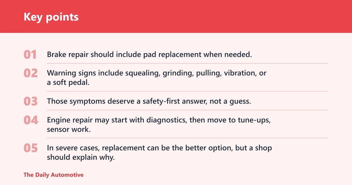 Key points: What repairs should a strong Savannah shop handle?