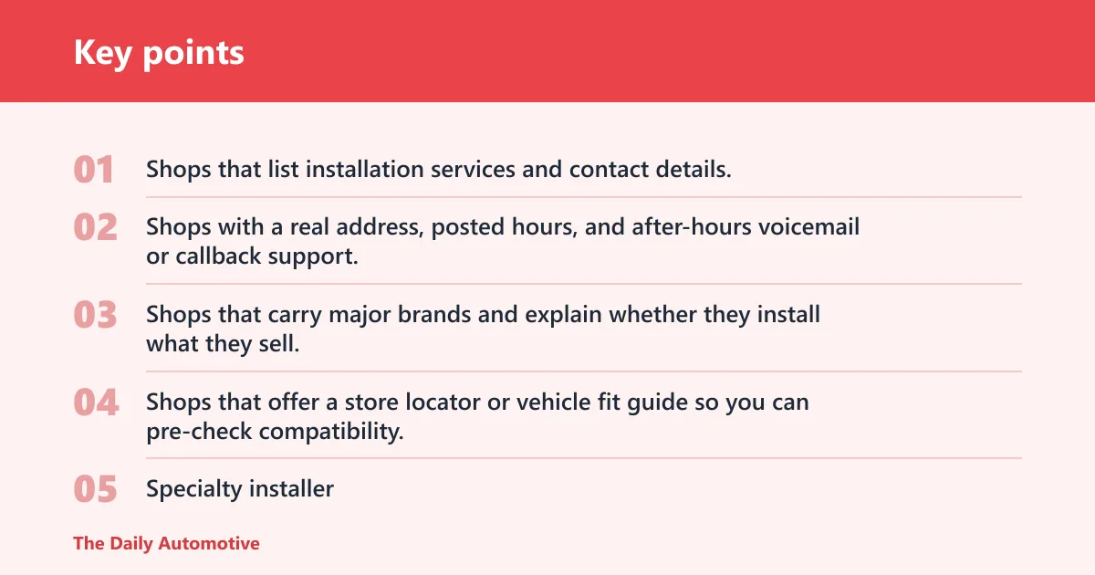 Key points: How do you find a local car audio shop?