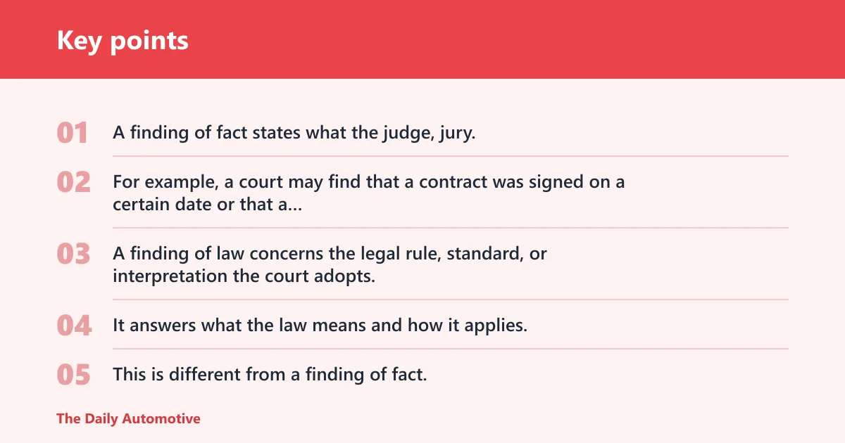 Key points: How is finding used in law?