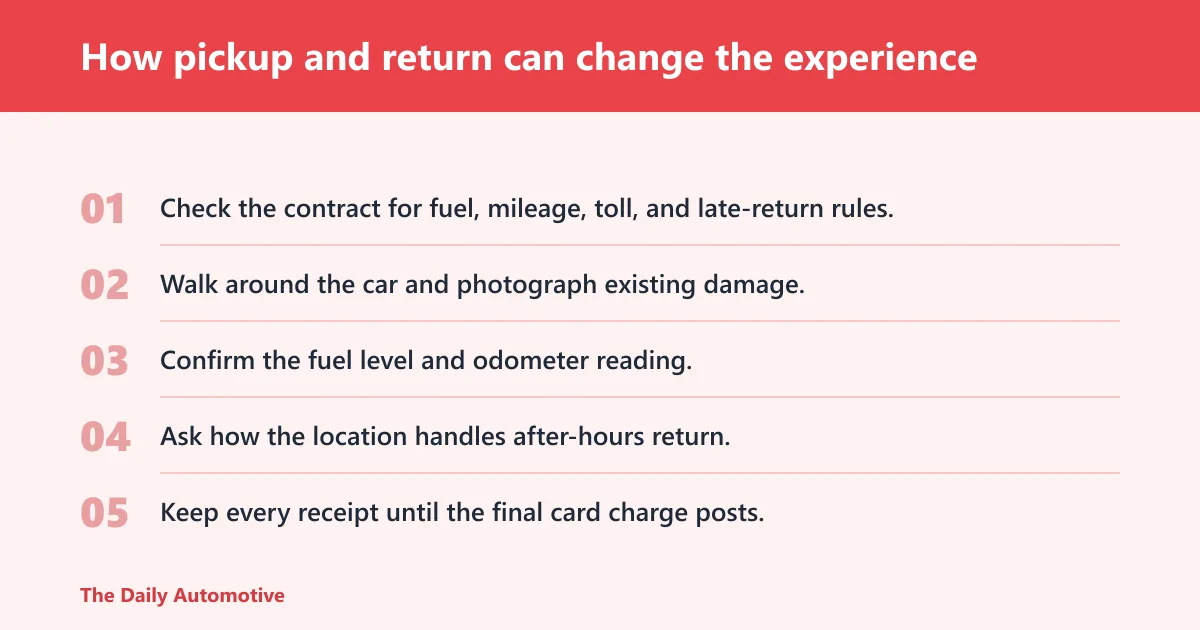 Steps: How pickup and return can change the experience