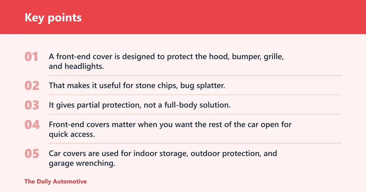 Key points: What a front-end cover protects