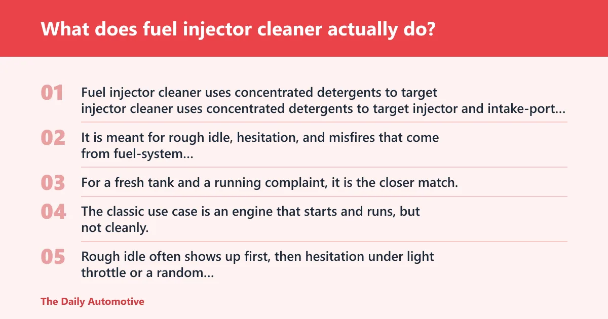 Steps: What does fuel injector cleaner actually do?